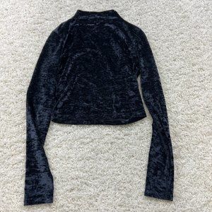 LULULEMON all aligned mock neck long sleeve velvet Black Crop 6